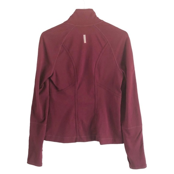 Zella Athletic Running Jacket Mock Neck Double Zip Maroon Medium - Picture 3 of 8